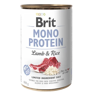 Nassfutter mit Lamm und Reis für Hunde Mono Protein, 400 g, Brit