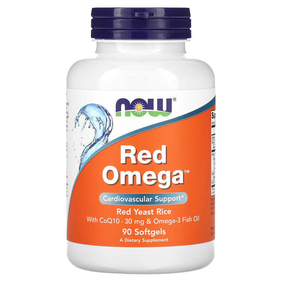 Cumpără Red Omega cu 30 mg Coenzima Q10, 90 gelule moi, Now Foods Red Omega cu 30 mg Coenzima Q10, 90 gelule moi, Now Foods