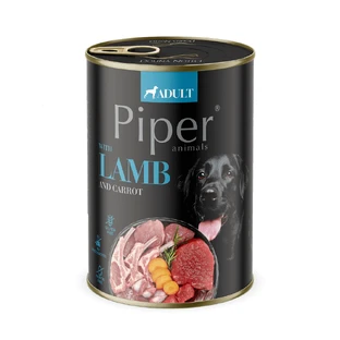 Comida húmeda para perros adultos con cordero y zanahoria, 400 g, Piper