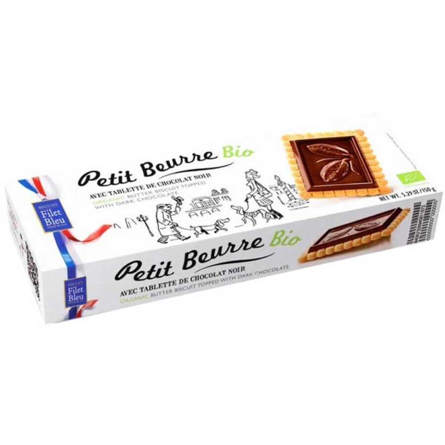 Cumpără Biscuiti eco cu ciocolata neagra, 150 g, Filet Bleu Biscuiti eco cu ciocolata neagra, 150 g, Filet Bleu