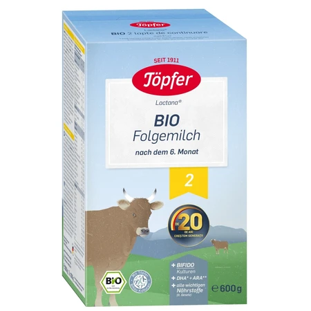 Milchpulver Bio 2 Lactana, 6 Monate+, 600 g, Topfer
