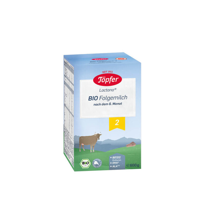 Milk powder Bio 2 Lactana, 6 months+, 600 g, Topfer