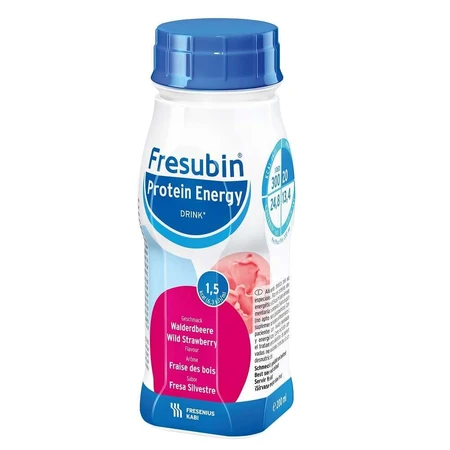 Fresubin protein energy drink with wild strawberry flavor, 4 x 200 ml, Fresenius Kabi
