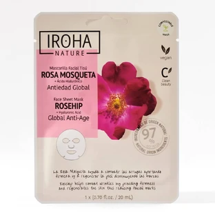 Rozenbottel & Hyaluron anti-verouderings gezichtsmasker, 20 ml, Iroha