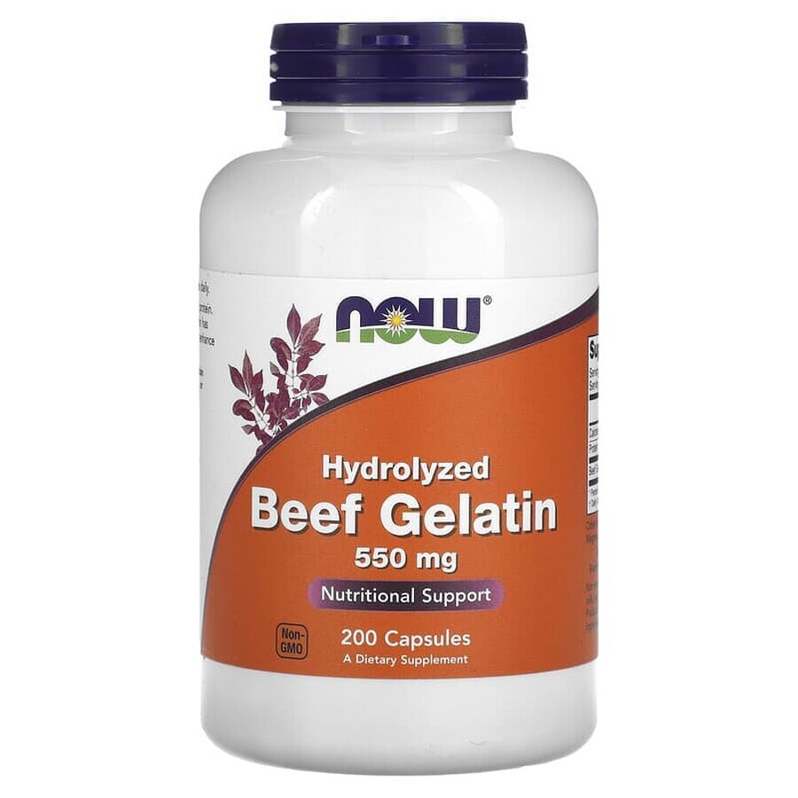 Gelatin, 550 mg, 200 vegetarian capsules, Now Foods