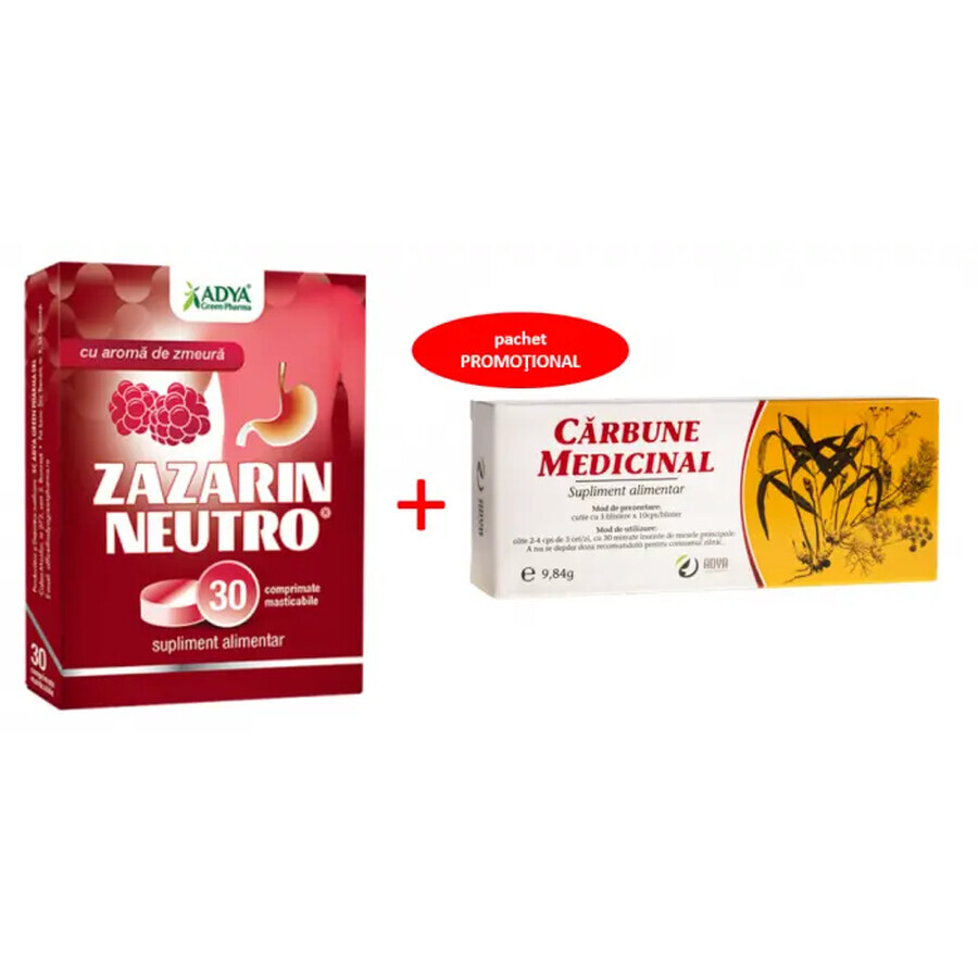 Promo Pack Zazarin Frambuesa 30cp + Carbune Medicinal 30cps