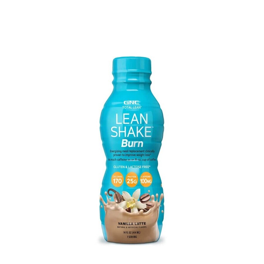 Gnc Total Lean Lean Lean Shake Burn, Energizing Protein Shake with Vanilla Latte Flavor, 414 Ml