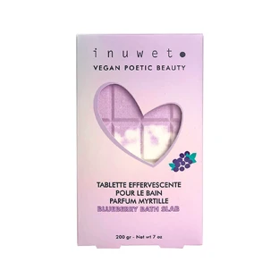 Pastilla efervescente de baño con forma de chocolate y sabor a arándanos, Inuwet, 200 gr