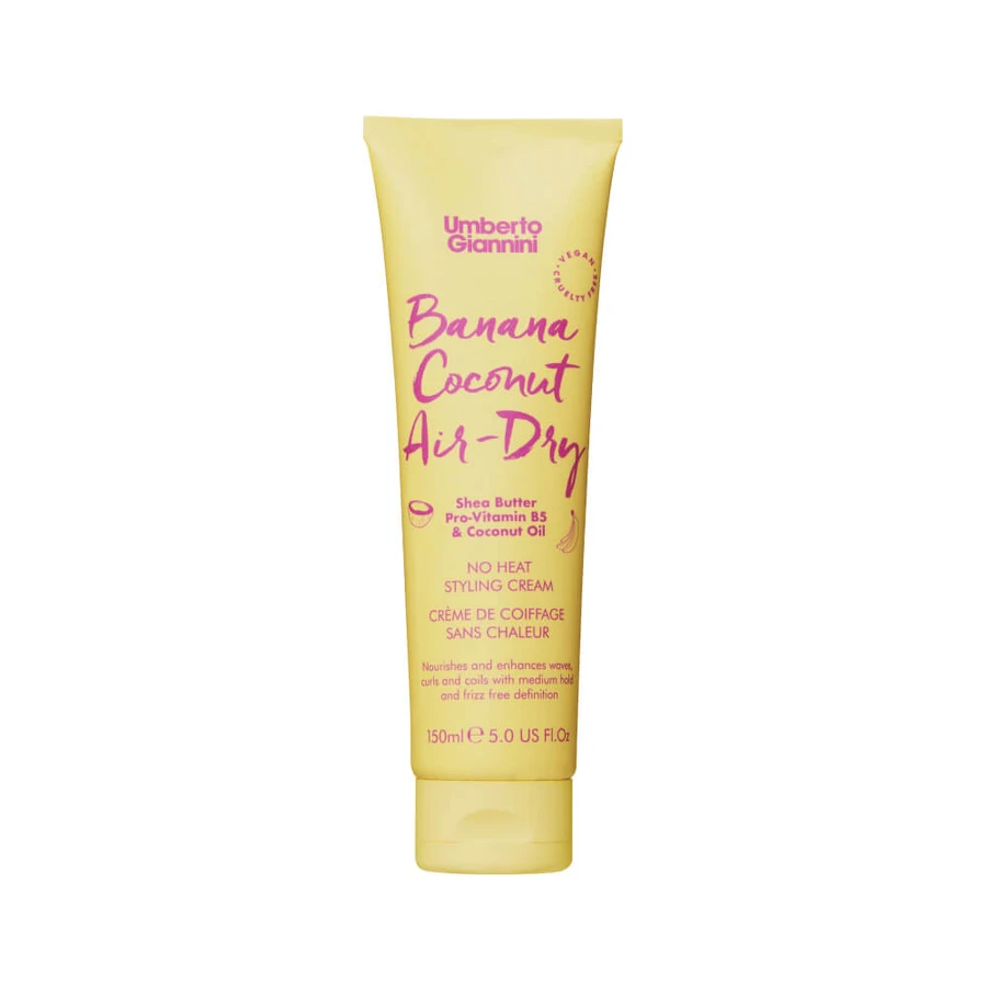 Styling crème voor krullend haar, geen warmte, medium hold, Banana Coconut Air-Dry, Umberto Giannini, 150 ml