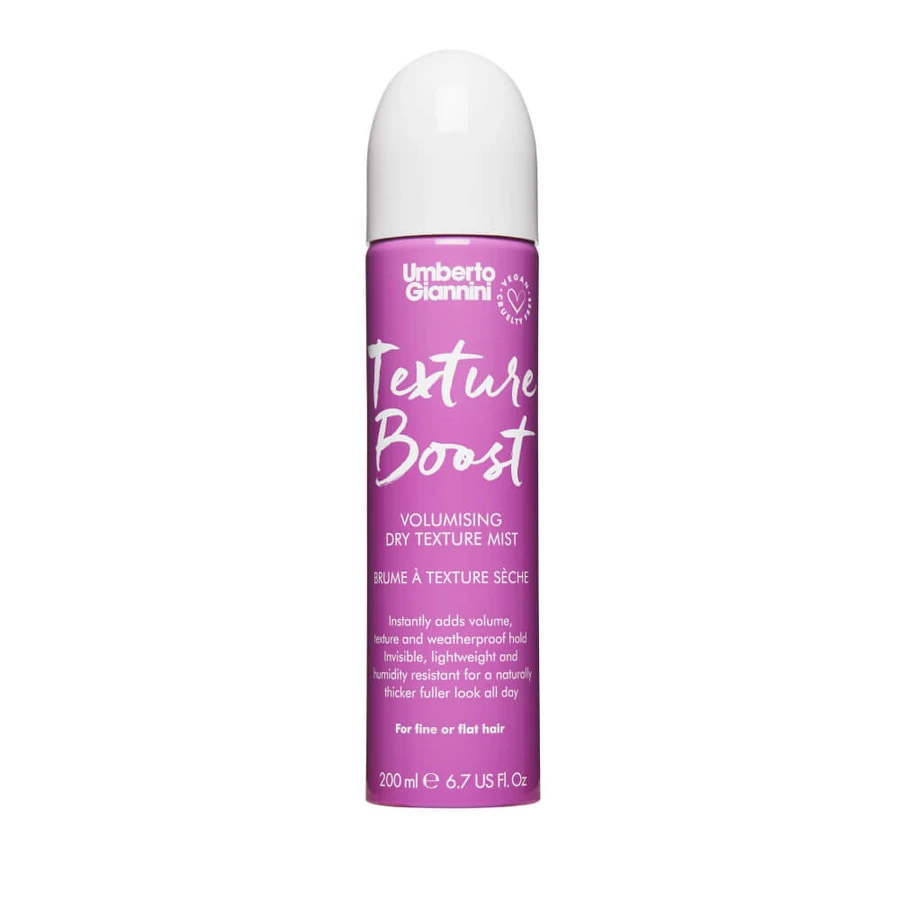 Spray voluminizador en seco para cabellos finos y lacios, Texture Boost, Umberto Giannini, 200 ml