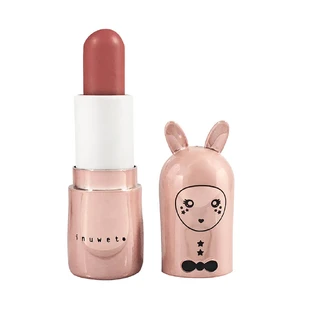 Bálsamo labial infantil con purpurina, Rosa Nude, con sabor a tarta, French Cake, Inuwet, 3,5 gr