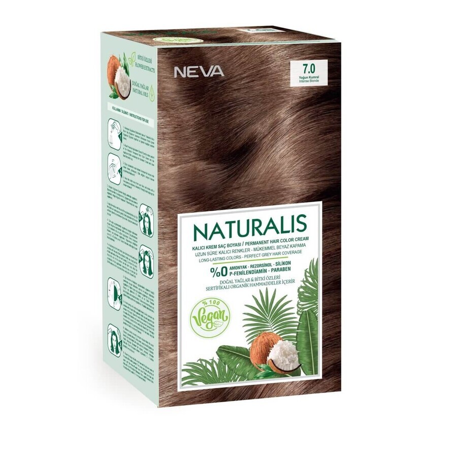 Vegan hair color without ammonia, Intense Blonde 7.0, Naturalis, Neva, 150 ml
