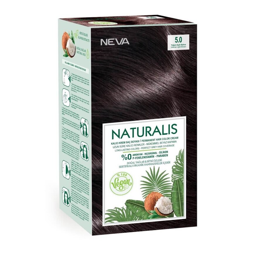 Veganistische haarkleuring zonder ammoniak, Intense Satin Vivid 5.0, Naturalis, Neva, 150 ml