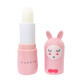 B&#225;lsamo labial para ni&#241;os, Rosa, con sabor a fresa, Bunny en Rose, Inuwet, 3.5 gr