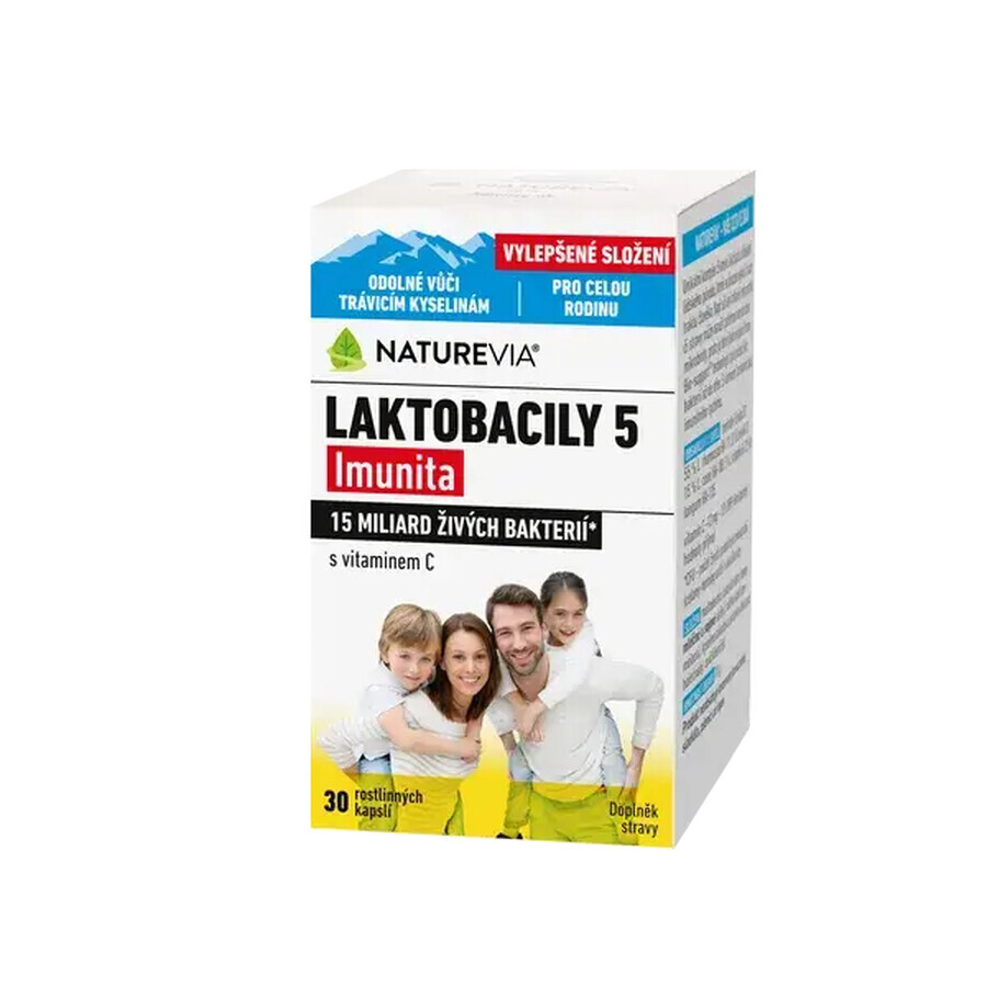 NATUREVIA LACTOBACILY "5" Immuniteit met vitamine C (30 cps)