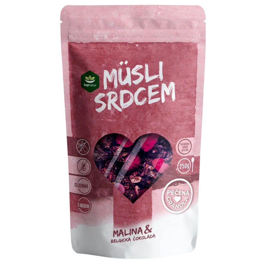 Muesli Topnatur con cuore di lamponi e cioccolato belga