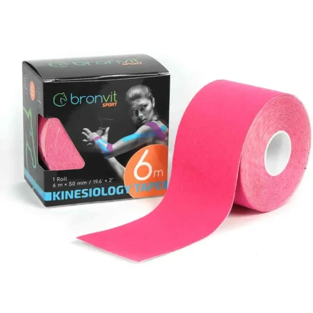 BronVit Sport Kinesio Tape clásico rosa 5cmx6m