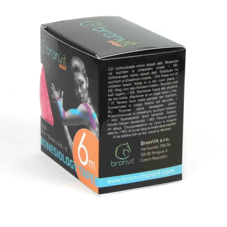 BronVit Sport Kinesio Tape clásico rosa 5cmx6m