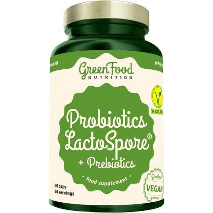 GreenFood Nutrition Probiotic LactoSpore® Probiotiques + Prébiotiques 60 gélules