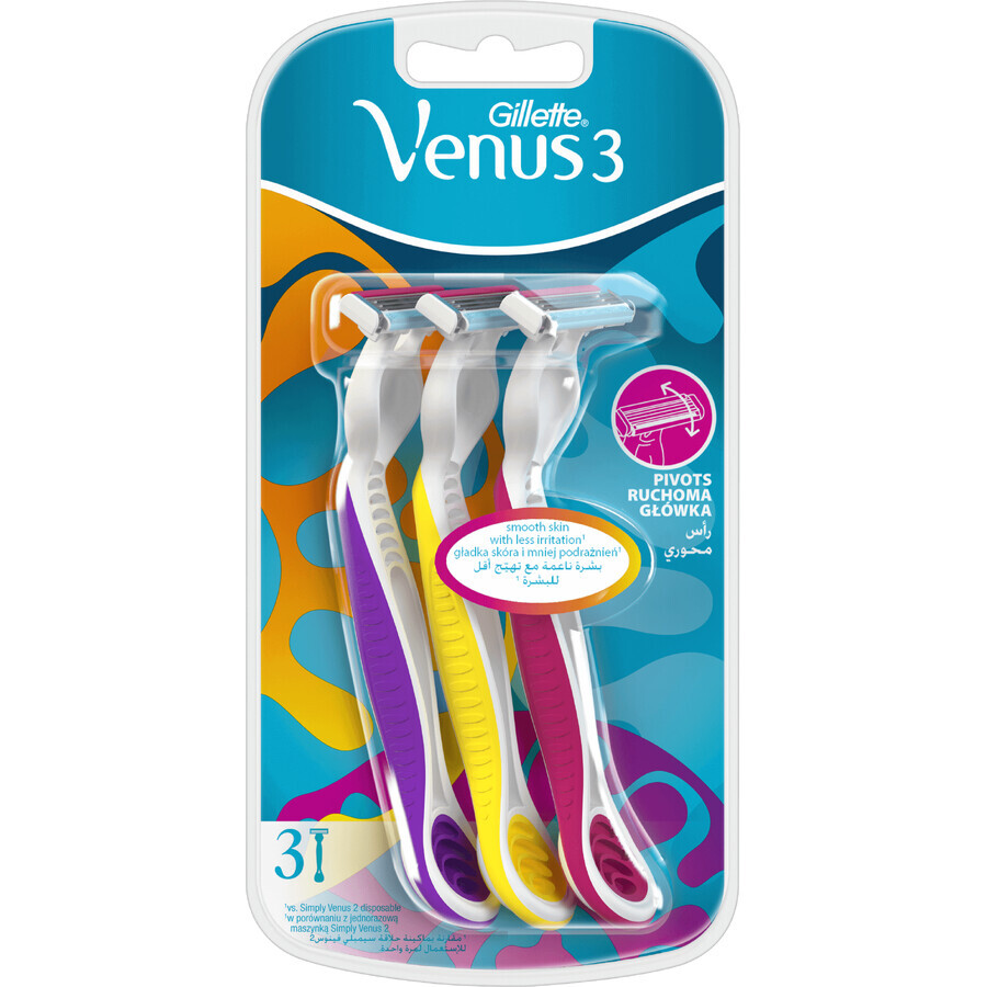 Buy Gillette Venus Venus Simply 3 Disposable razor Multicolor 3 pcs Gillette Venus Venus Simply 3 Disposable razor Multicolor 3 pcs