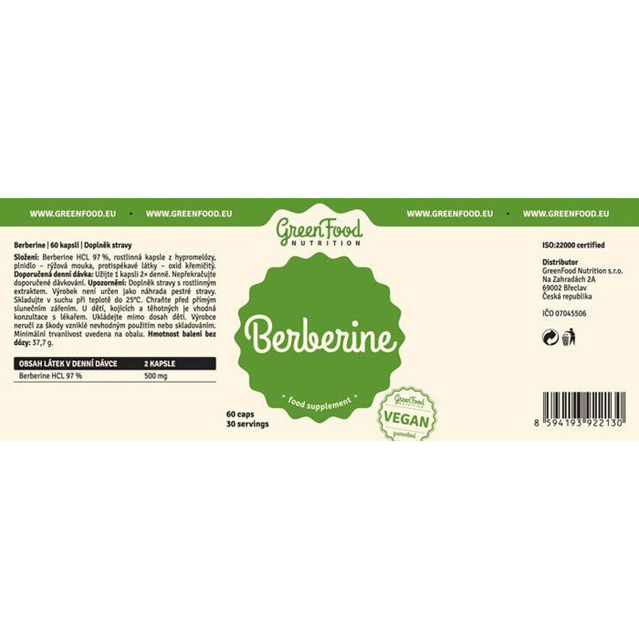 GreenFood Nutrition Berberine 60 gélules