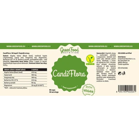 GreenFood Nutrition CandiFlora 90 capsules