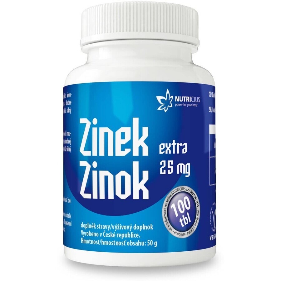 Nutricius Zinc extra 25 mg 100 tablets