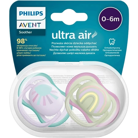 Philips Avent Ultra Air Pacifier 0-6m girl (rainbow) 2 pcs