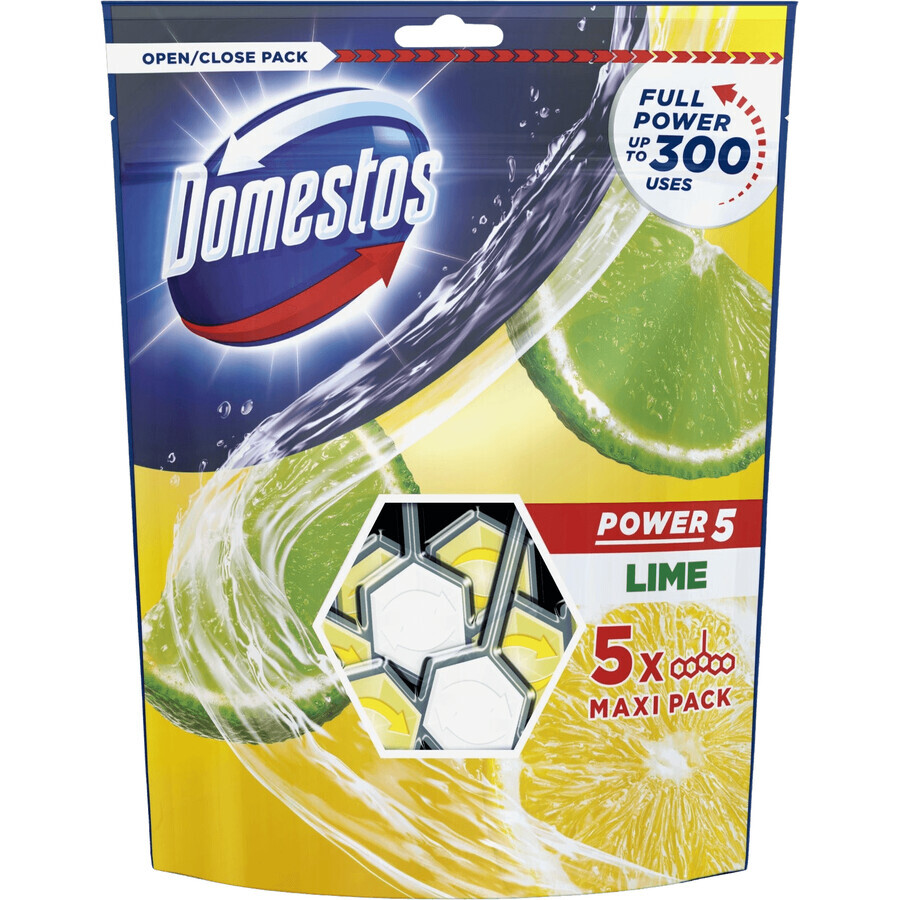 Domestos Power 5 Lime 5 x 55 g Domestos Power 5 Lime Toilet Blot