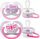 Philips Avent Ultra air text ciuccio 0-6m bambina 2 pz.
