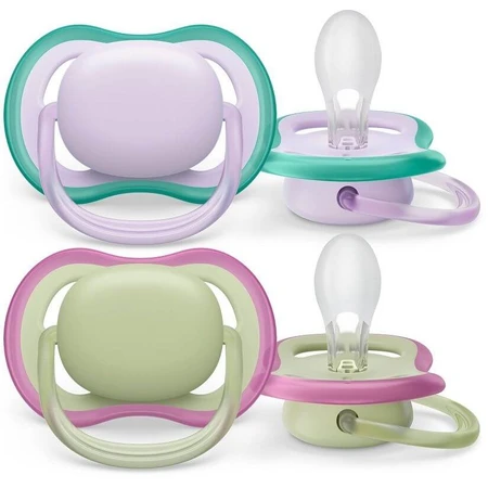 Philips Avent Fopspeen Ultra Fopspeen neutraal lucht 0-6m meisje paars 2 stuks