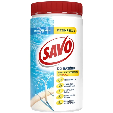 Pastillas de cloro para piscinas Savo MAXI complex 3en1 1,2 kg