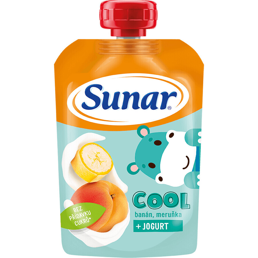 Sunar Cápsula de fruta fría plátano, albaricoques, yogur 12m+ 110 g