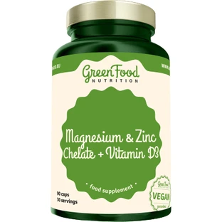 GreenFood Nutrition Quelato de Magnesio y Zinc + Vitamina D3 90 cápsulas