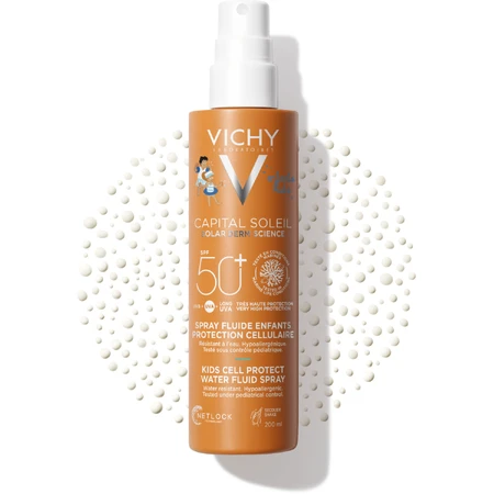 Vichy Capital Soleil Soleil Fluid Spray también adecuado para la piel sensible de los niños SPF50+ 200 ml