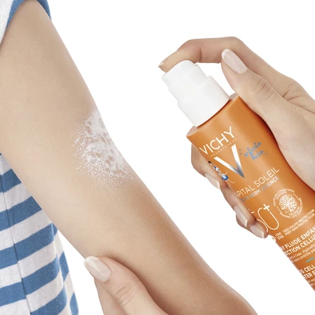 Vichy Capital Soleil Soleil Fluid Spray también adecuado para la piel sensible de los niños SPF50+ 200 ml