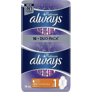Compresas Always Platinum Ultra Normal Duopack 16 unidades