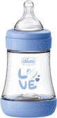 Chicco Perfect5 Silikon-Futterflasche, blau 150 ml