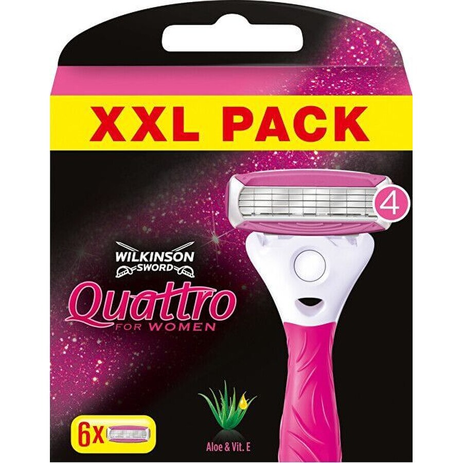 Buy Wilkinson Sword Quattro women's replacement heads 6 pieces Wilkinson Sword Quattro women's replacement heads 6 pieces