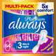 Always Platinum Day &amp; Night (taille 3) Serviettes hygi&#233;niques avec ailettes 64 pcs