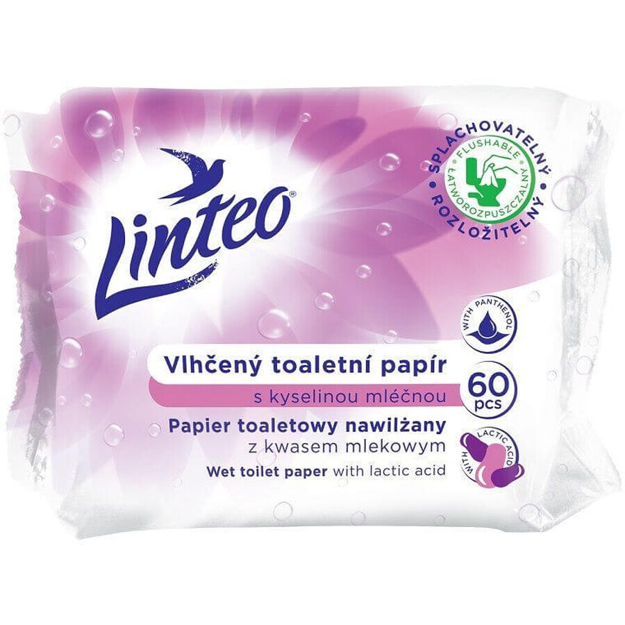 Winkel op Linteo vochtig toiletpapier met melkzuur. 60 stuks Linteo vochtig toiletpapier met melkzuur. 60 stuks