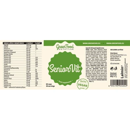 GreenFood Nutrition SeniorVit 60 capsules