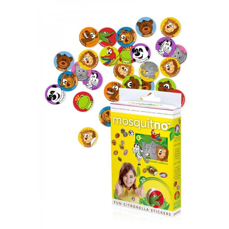 MosquitNo SpotZzz Safari citronella scent-releasing stickers 30 pieces