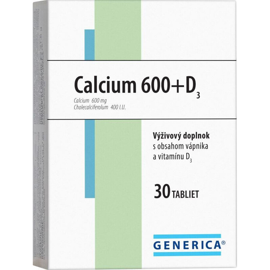 Generica Calcium 600+D3 30 comprimate