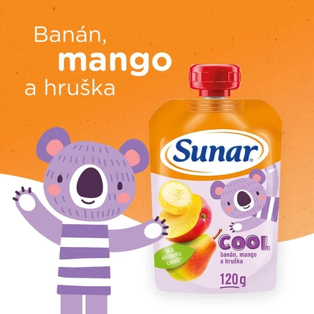 Sunar Cápsula fría de fruta pera, plátano, mango 12m+ 120 g