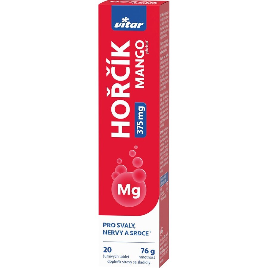 Vitar MAGNESIUM 375 mg met mangosmaak 20 bruistabletten