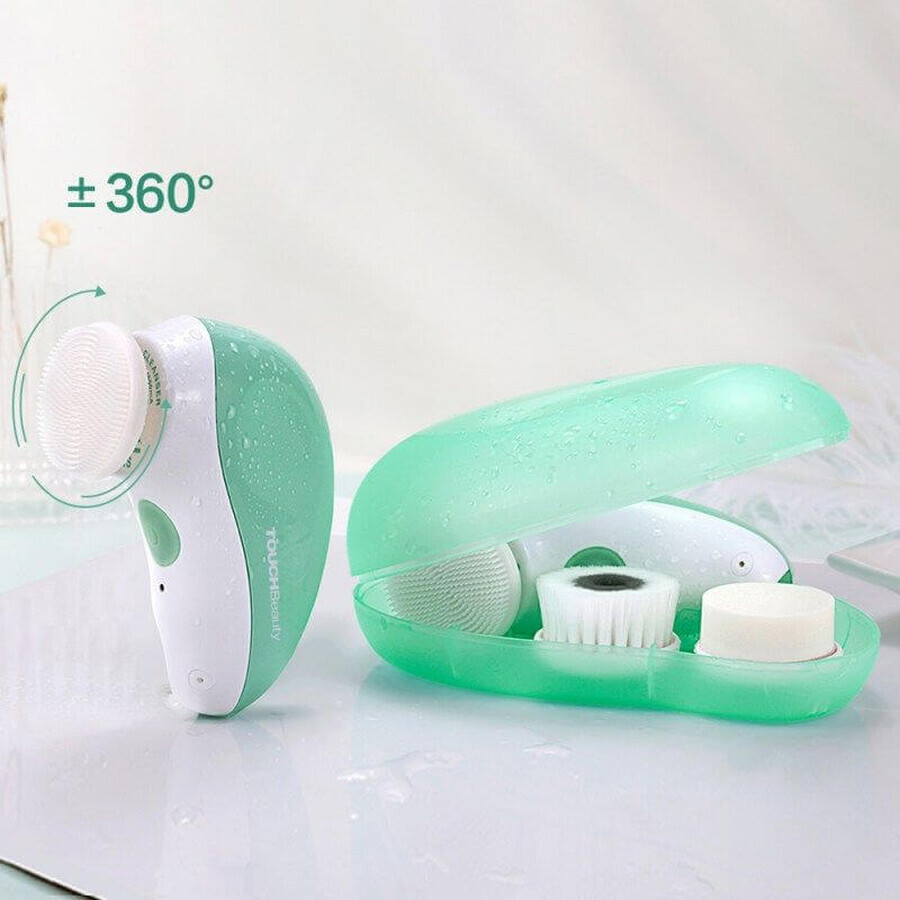 TouchBeauty 1387A Brosse nettoyante pour le visage 3en1, verte