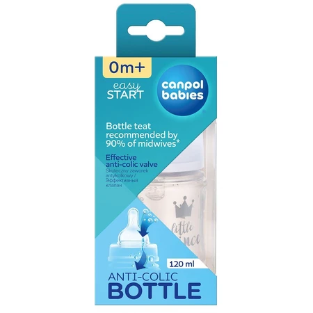 Canpol babies EasyStart ROYAL BABY ROYAL BABY Anti-Kolik-Flasche für Babys blau 120 ml