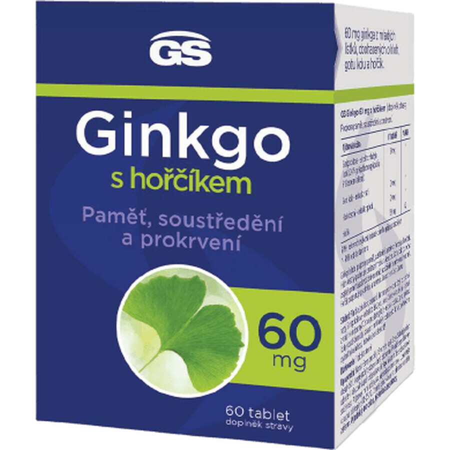 GS GS Ginkgo 60 mg con magnesio, 60 comprimidos 60 comprimidos