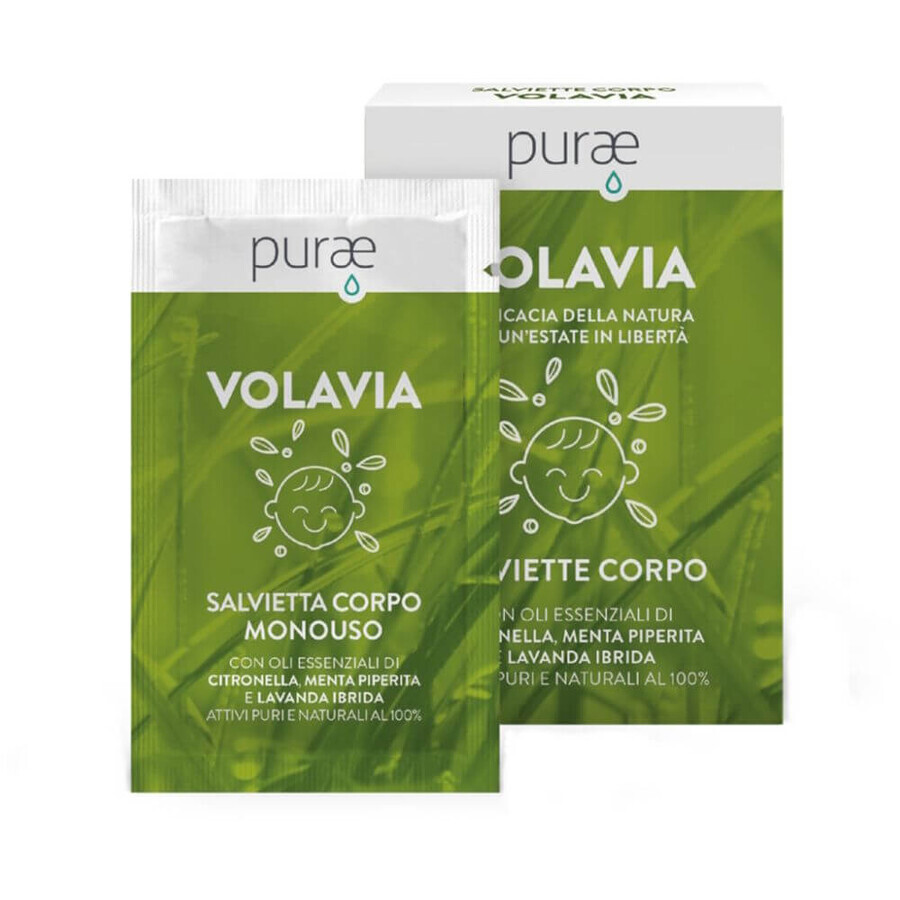 Purae Volavia Anti-mosquito Body Towelettes Bio 12 x 3 ml
